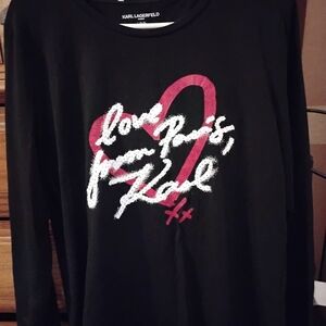 Karl Lagerfeld Kids Black and Red Long Sleeve Tee